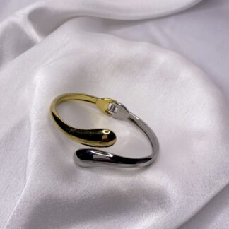 DUAL TONE DROP OPENABLE CUFF BRACELET