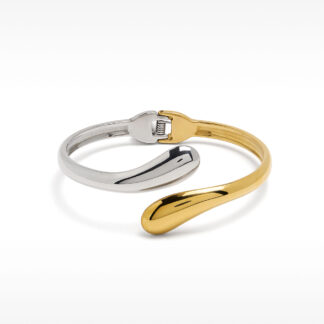 DUAL TONE DROP OPENABLE CUFF BRACELET